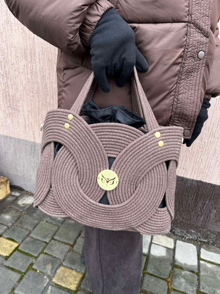 Сумка ручної роботи зі шнура, Шоколад