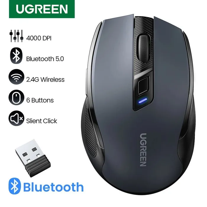 Маніпулятор миша бездротова UGREEN MU006 Ergonomic Wireless Mouse Black