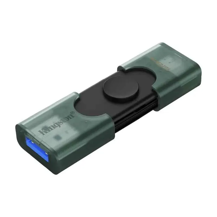 Флеш-накопичувач Kingston 128GB DataTraveler DuoG2 USB-A + USB-C 3.2 Gen1 Black/Green