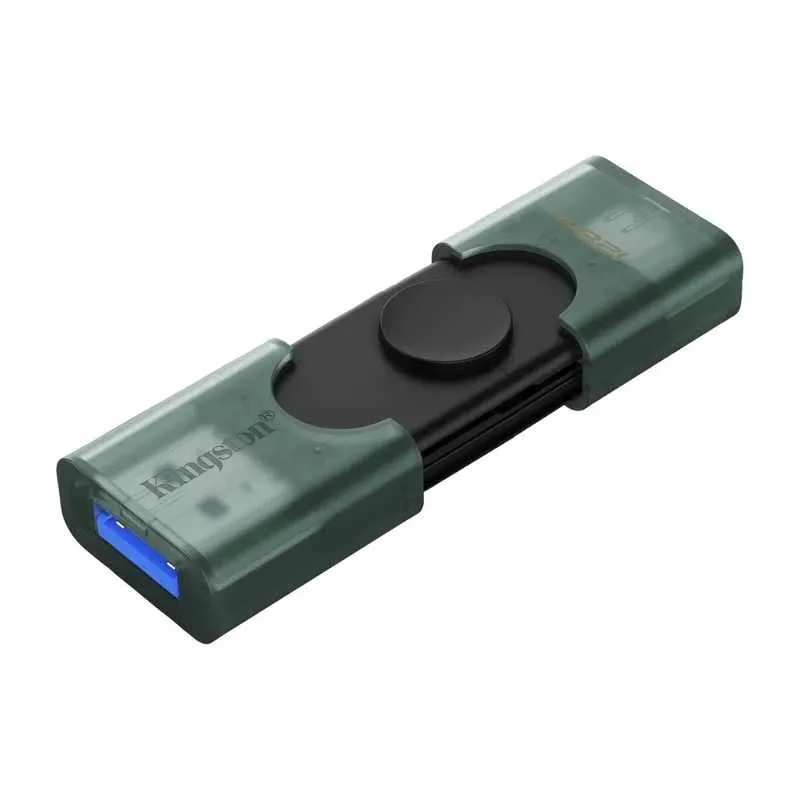 Флеш-накопичувач Kingston 128GB DataTraveler DuoG2 USB-A + USB-C 3.2 Gen1 Black/Green